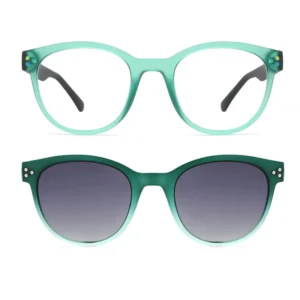 ECO Bio TR Material TAC Polarized Luxury Full Rim Unisex Clip on Round Sunglasses