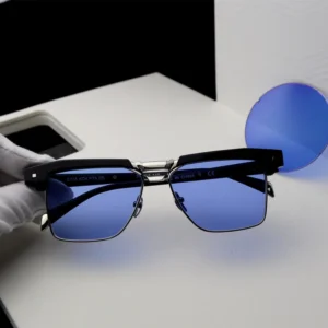 EXIA Sunglasses KD4E2B Titanium Acetate Frame with CR 39 Resin Blue Lens SHMC UV400