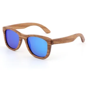 Eco-Conscious Zebra Wooden Sunglasses with Polarized Vision and Laser Engraving Own Logo