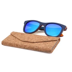 Eco Cork Wooden Slim Magnetic Foldable Glasses Handmade Triangle Custom Logo Sunglasses Case