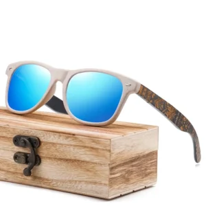 Eco Friendly Biodegradable Wheat Straw Frame Polarized Lens Wooden Sunglasses