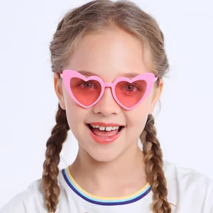 Eco Silicone Baby Sunglasses UV400 Polarized Heart White Yellow Red