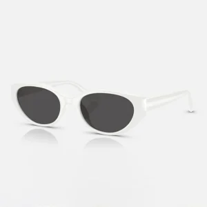 Edgy Black White Cat-Eye Sunglasses Opaque Bold Profile UV400 Protection Full Rim Unisex Eyewear Street Fashion Enthusiasts