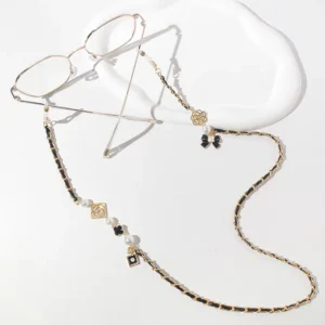 Elegant Link Chain Eyeglasses Sunglasses Spectacles PU Leather Lanyard Necklace for Gift