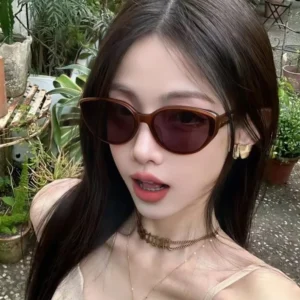 European American Fashion Beige Cat Eye Full Women’s Sunglasses UV400 High End Trendy Versatile Outdoor & Party Sun Protection