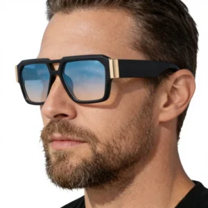 European American Fashion Discovery Large Full Frame Men’s Sunglasses Personalized Double Beam Outdoor Sunscreen UV400