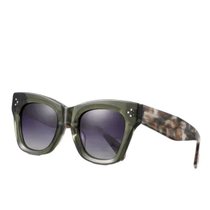 European American Fashion Large Frame Acetate Sunglasses UV400 Polarized Brown Tea Tortoiseshell Custom Printing Adults