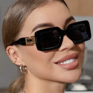 European American Fashion Trendy Sunglasses for Women Square Minimalist PC Frame UV400 TAC Lenses Small Frame Street Style