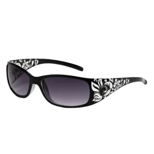 European American Fashion Women’s UV400 Sunglasses Diamond Design White PC Cross-Mirror Design Beauty