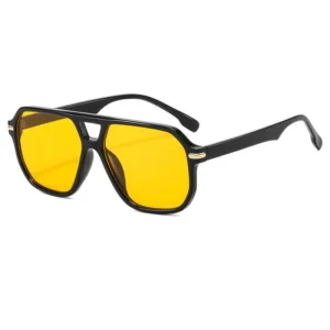 European American Pilots Double Beam Fashion Sunglasses Full Frame Polarized UV400 Retro Box Outdoor Riding