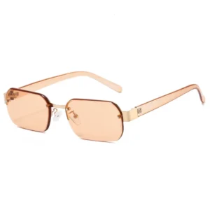 European American Polygon Frameless Edge Trendy Fashion Sunglasses for Women Street Photographic Plain Sunglasses