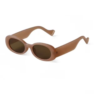 European and American Retro Brown Oval Shade Thick Frame Summer PC Sunglasses Lunette De Soleil Homme