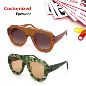 European and American Square Acetate Sun Glasses Large Frame Retro Vintage Unisex Acetate Sunglasses