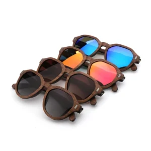 Eyewear Oem Fashionable Shine Wooden Sunglasses Men Sun Glasses
