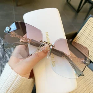 Eyewear Rimless Square Sunglasses Men Women Retro Square Shade Ocean Sun Glasses Shades