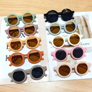 F201 Cute Round Handmade Little Girls Toddler Sunglasses Girl Children Shades Kids Fashion Sunglasses De Sol Gafas