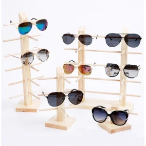 FADELI Wood Sunglasses Display Stand Frame Glasses Holder Organizer Wooden Holder Sunglasses Display Rack for Glasses Store