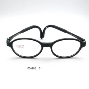 FC6106 Classic Fashionable Lightweight Full Rim Round Kids Eyeglasses with Geometric Pattern for Daily Wear
