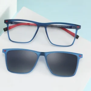 FEROCE ECO Bio TAC TR Stylish Clip on Polarized Full Rim Unisex Square Sunglasses with Luxury Design Solid Pattern for Adults