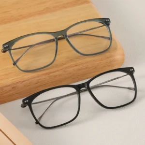 FEROCE Ultra-thin Acetate Square Optical Lightweight Glasses Unisex Stylish Frames Eyewear