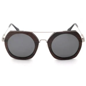 FWM WE366S Wenge Wood Metal Sunglasses UV400 TAC Lenses Spring Hinge Polarized Unisex Fashion Sunglasses