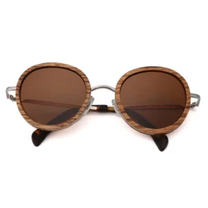 FWM ZE368S Zebra Wood Polarized Sunglasses Uv400 Metal Sunglasses
