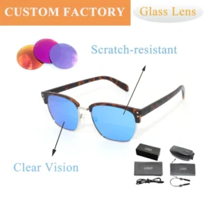 Factory Design Adult High Clear Vision Polarized Lightweight Driving Sunglasses UV400 Blue Mirror Lenses Full Rim TR90