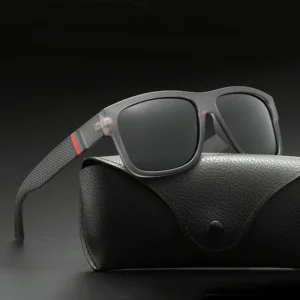 Factory Direct Custom Logo Polarized Sunglasses for Men Unisex Sports Sunglasses UV400 Protection Black PC Frame