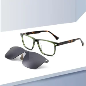 Factory High Quality Clip on Magnetic Polarized Sunglasses Clip on Sun Glasses Acetate Frame With Metal Clip on