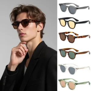 Factory High Quality Retro Acetate Men Fashion Polarized Uv400 Custom Sunglasses