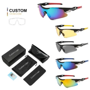 Factory Hot Selling Sport Sunglasses Unisex PC UV400 Outdoor Eyewear Custom logo Sunglasses Gafas De Sol Deportivas