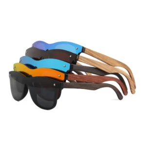 Factory Luxury Brand Glasses Fashion Design Custom Engraved Logo Wooden TAC Polarized Sunglasses