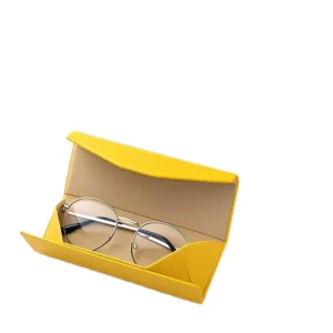 Factory Made High Quality PU Leather Triangle Folding Hard Sunglasses Case Portable Storage Glasses Case Custom Logo