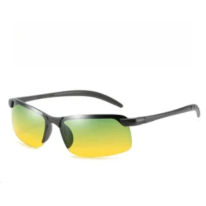 Factory Price PC Half Rim Frame Anti Glare Day and Night Vision Polarized Driving Glasses Sunglasses Men