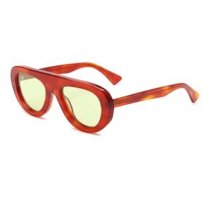Factory Spot High-End Acetate Fiber UV400 Protection Full Rim Fashion Pilot Sunglasses Cross-Border European American