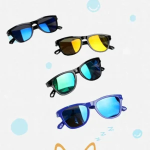 Fashion Black White Frame Kids Colorful Reflective Lens Sun Glasses Children Sunglasses