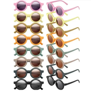 Fashion Children’s Pc Flexible Custom logo Round Children Baby Toddler Shades Child Sunglasses Color Round Kids Sun Glasses