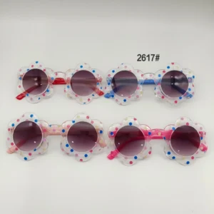 Fashion Custom Logo Girl Cute Glasses Outdoor UV400 Protection Flower Sunglasses Outing