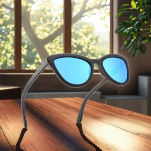 Fashion Custom Logo Sunglasses Wooden Frame Brown Polarized Lenses for Women and Men
