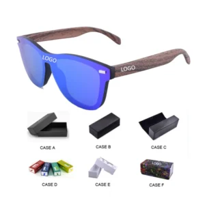 Fashion Custom logo Wooden Print Temple Sun Glasses Men Outdoor Black Polarized Fashion Custom Brand Sunglasses