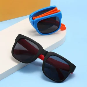 Fashion Cute Boy Girls Eyewear Polarized Children Sun Glasses UV400 Folding Square Sunglasses for Kids