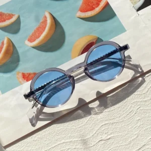Fashion Design Women Round UV400 Polarized Anti Radiation Comfortable Acetate Sunglasses