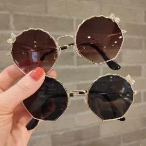 Fashion Designer Custom HD Lens Children Shades Glasses UV400 Protection Girls Boys Metal Frame Kids Sunglasses