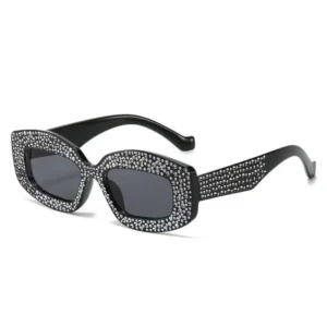 Fashion Eyewear Uv400 New Polygonal Sun Glasses Women Small Decorative Plastic Rhinestone Sunglasses