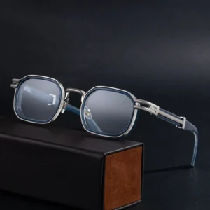 Fashion Fancy Designer Custom Logo Metal Small Frame UV400 Protection Shades Sun Glasses Sunglasses for Men