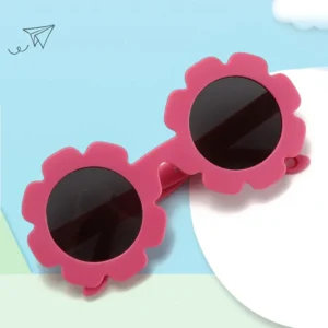 Fashion Flowers Cute Appearance Classic Round Frame TPEE Infant Polarized Baby Sunglasses