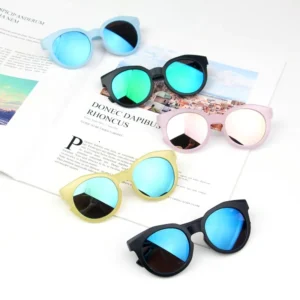 Fashion Frosted Children Sunglasses UV400 Reflective Lens Colorful Mirrored Lens Kids Sunglasses