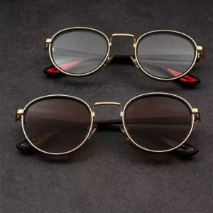 Fashion Full Frame Sunglasses Unisex Punk Style TR Elastic Lacquer UV400 Round Retro Daily Life Round Frame Sunglasses