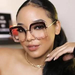Fashion Ins Style Leopard Frame Glasses Designer Large Metal Legs Oculos Square Clear UV400 Lens Eyeglasses Frames
