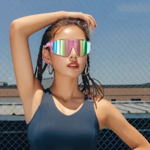 Fashion Large Frame Sports Sunglasses UV Protection Windproof Outdoor MTB Cycling Running Toric Lenses PC Frame Eco Friendly